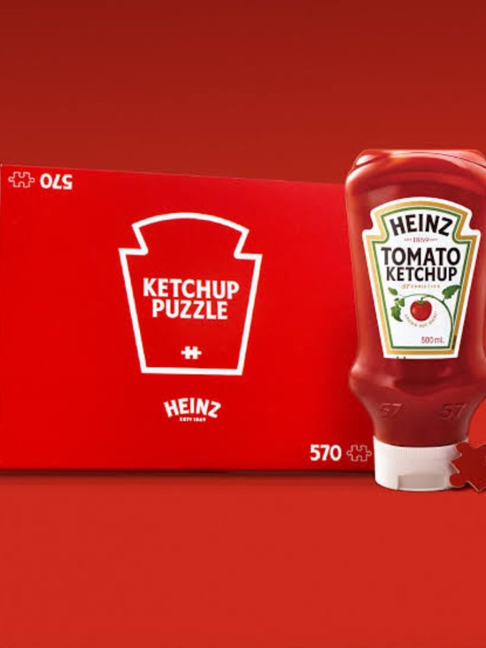 Heinz Ketchup All-Red Food Puzzle For Adults And Kids | 570 Piece Jigsaw Puzzle